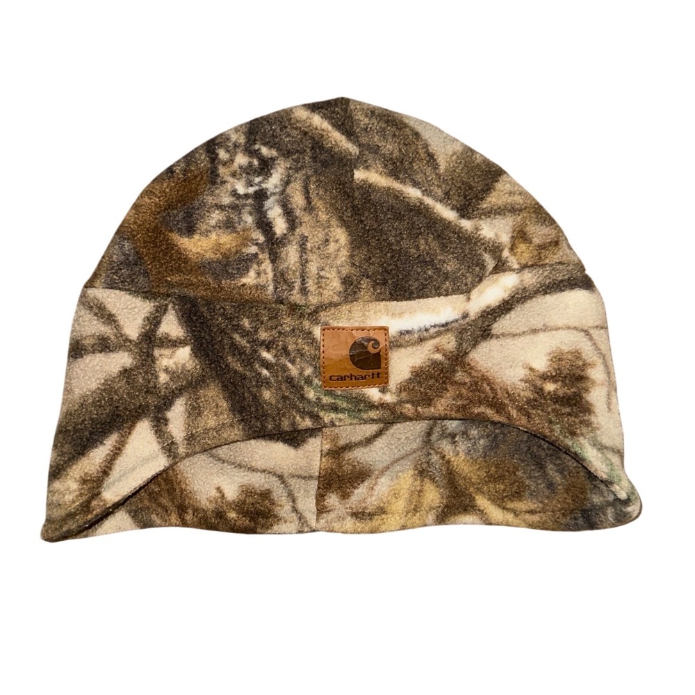 Carhartt Camo Fleece Beanie Hat Mens RealTree Camouflage Winter Cap A295 CAP